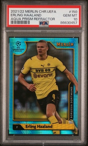 Erling Haaland 2021 Topps Merlin Chrome Water Refractor