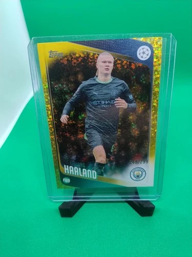 Erling Haaland 2026 Topps Merlin Chrome Yellow Sparkle /299