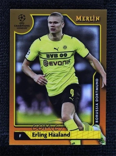 Erling Haaland 2021 Topps Merlin Collection Gold Refractor /50