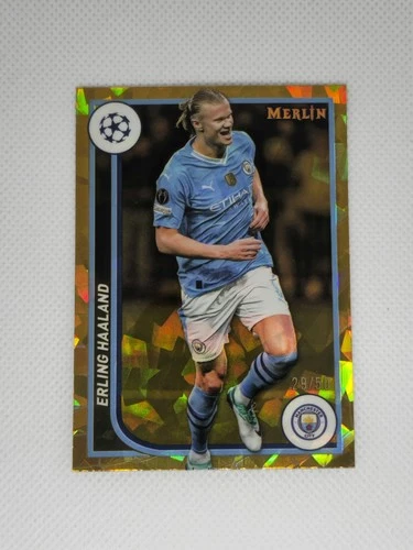 Erling Haaland 2023 Topps Merlin UEFA Club Competitions Gold Atomic /50