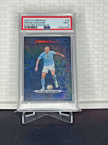 Erling Haaland 2024 Panini Obsidian Electric Etch Blue /20