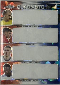 Erling Haaland, Pedri, Phil Foden, Vinicius Junior 2022 Leaf Metal 1/1