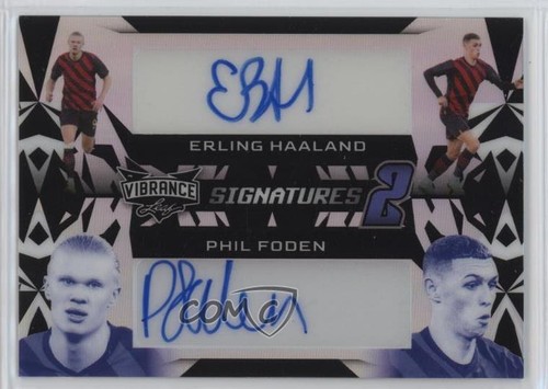 Erling Haaland / Phil Foden 2023 Leaf Vibrance Black Prismatic 1/4