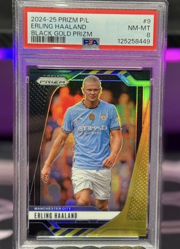 Erling Haaland 2024 Panini Prizm Black Gold /8