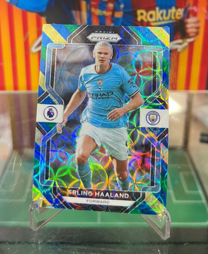 Erling Haaland 2023 Panini Prizm Blue Yellow Green