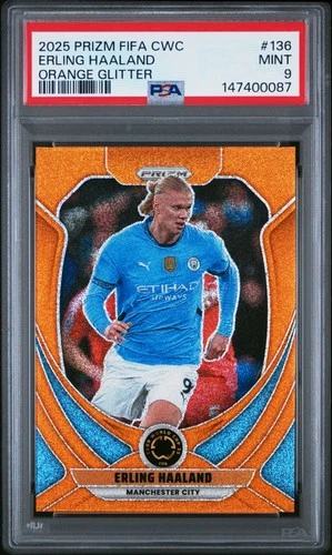 Erling Haaland 2025 Panini Prizm Naranja Brillo /99
