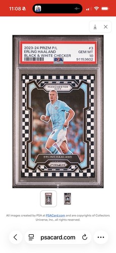 Erling Haaland 2023 Panini Prizm Negro Blanco Checker