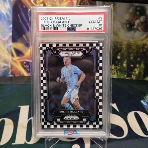 Erling Haaland 2023 Panini Prizm Premier League Black and White Checker