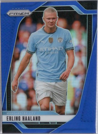 Erling Haaland 2024 Panini Prizm Premier League Blue Prizm /299