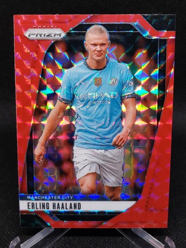 Erling Haaland 2024 Panini Prizm Premier League Red Prizm