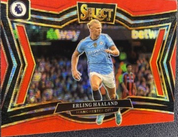 Erling Haaland 2024 Panini Prizm Premier League Red Wave /88