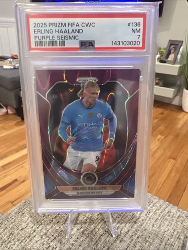 Erling Haaland 2025 Panini Prizm Purple Seismic /99