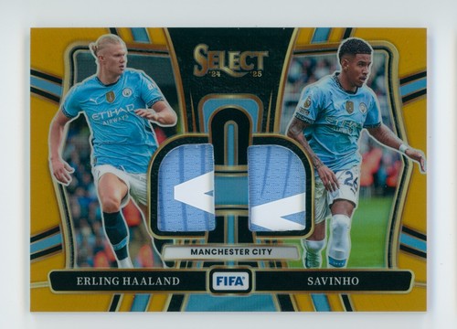 Erling Haaland & Savinho 2024 Panini Select Gold /10