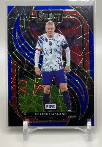 Erling Haaland 2024 Panini Select Blue Lazer Prizm