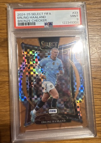 Erling Haaland 2024 Panini Select Bronze Checker Prizm /75