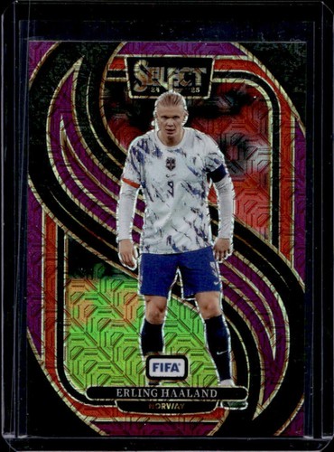 Erling Haaland 2024 Panini Select FIFA Purple Mojo #183