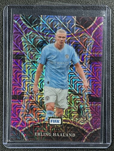 Erling Haaland 2023 Panini Select FIFA Purple Mojo Prizm #112