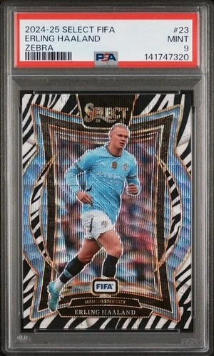 Erling Haaland 2024 Panini Select FIFA Zebra Refractor