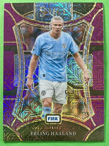 Erling Haaland 2023 Panini Select Purple Mojo Prizm #112