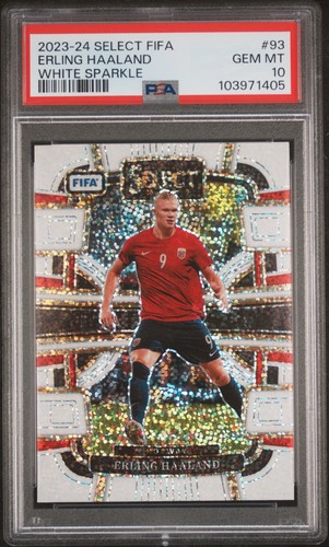 Erling Haaland 2023 Panini Select White Sparkle Prizm