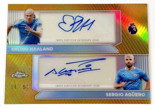 Erling Haaland & Sergio Agüero 2025 Topps Cromo Dorado /50