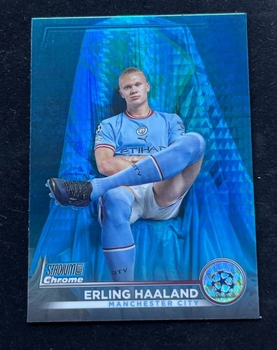 Erling Haaland 2023 Topps Stadium Club Blue Prizm