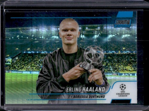 Erling Haaland 2021 Topps Stadium Club Blue Refractor