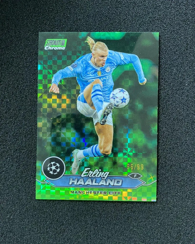 Erling Haaland 2023 Topps Stadium Club Chrome Green X-Fractor /99