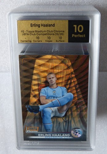 Erling Haaland 2022 Panini Stadium Club Chrome Orange Wave Refractor /25