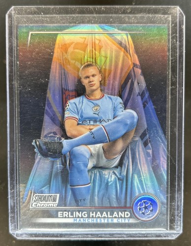 Erling Haaland 2022 Topps Stadium Club Cromo UEFA Refractor
