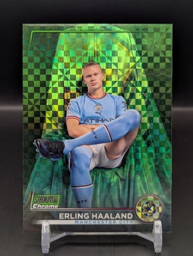 Erling Haaland 2022 Topps Stadium Club Cromo UEFA Verde X-Fractor /175