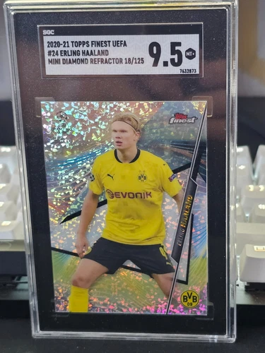 Erling Haaland 2020 Topps Finest UCL Mini Diamond Refractor 24/125