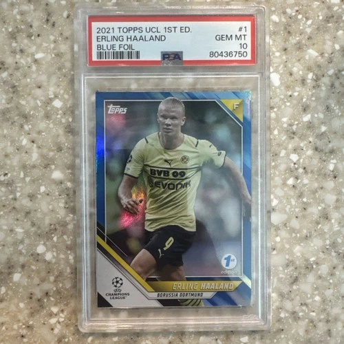 Erling Haaland 2021 Topps UCL 1a Edizione Blue Foil /30