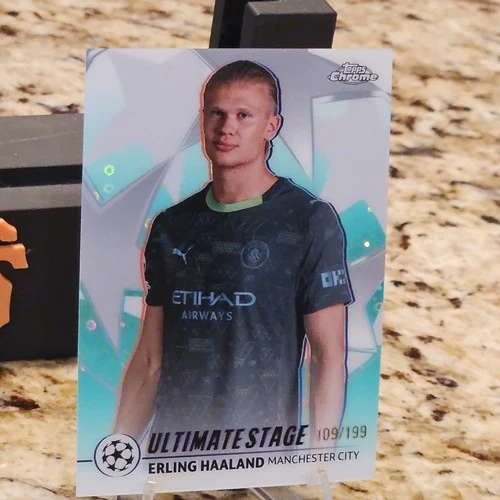 Erling Haaland 2025 Topps UEFA Flagship Aqua Refractor /199