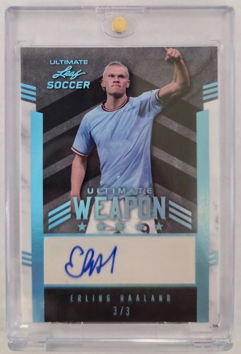 Erling Haaland 2022 Leaf Ultimate Soccer Blue /3