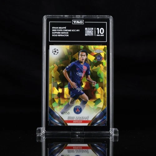 Ethan Mbappe 2023 Topps Chrome Sapphire Edition Gold Refractor