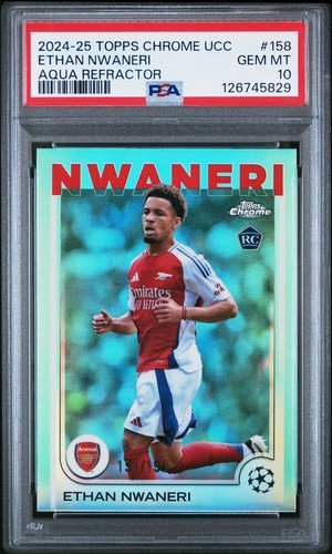 Ethan Nwaneri 2024 Topps Chrome Aqua Refractor /199