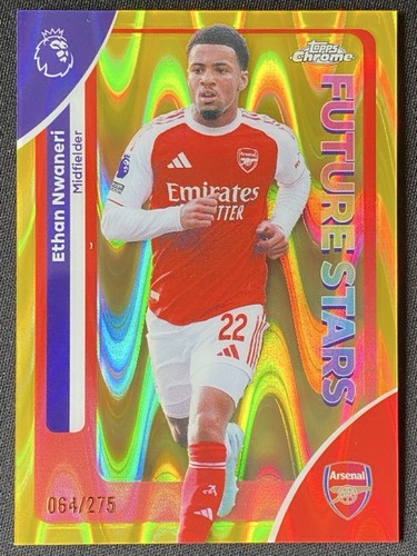 Ethan Nwaneri 2025 Topps Chrome Giallo RayWave /275