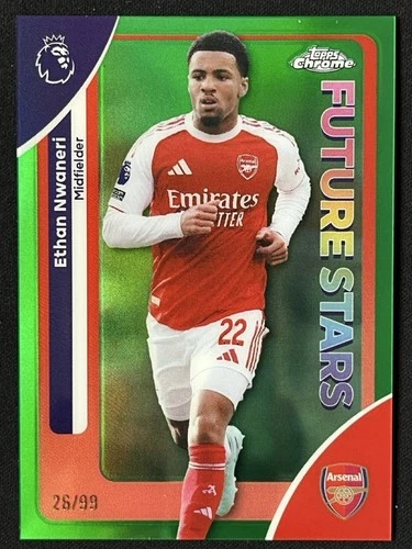 Ethan Nwaneri 2025 Topps Chrome Green Refractor /99