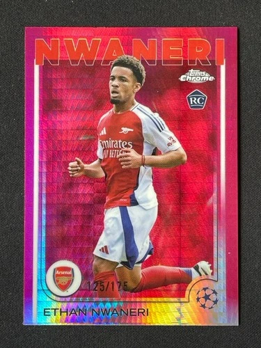 Ethan Nwaneri 2024 Topps Chrome Neon Pink Prism Refractor /175