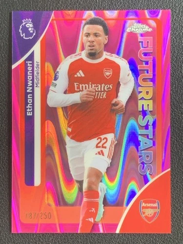 Ethan Nwaneri 2025 Topps Chrome Pink RayWave /250