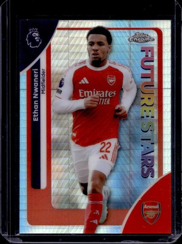 Ethan Nwaneri 2026 Topps Chrome Premier League Prism Refractor #19
