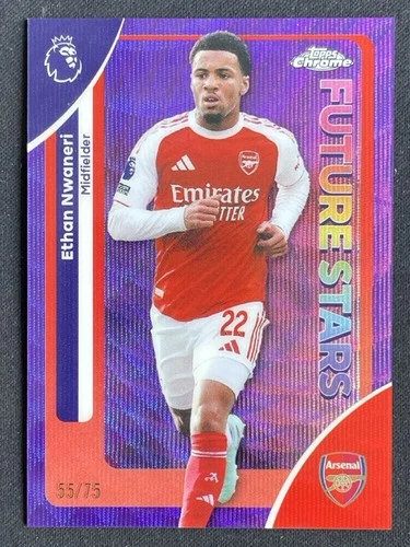 Ethan Nwaneri 2025 Topps Chrome Purple Wave /75