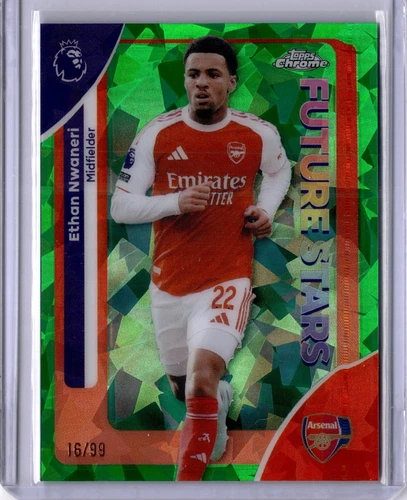 Ethan Nwaneri 2025 Topps Chrome Sapphire Green /99