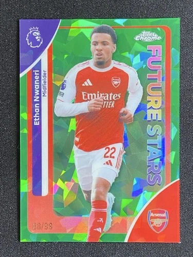 Ethan Nwaneri 2025 Topps Chrome Sapphire Green /99