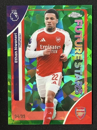 Ethan Nwaneri 2025 Topps Chrome Sapphire Green /99