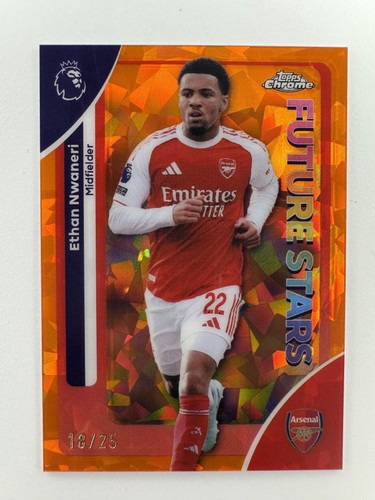 Ethan Nwaneri 2025 Topps Chrome Sapphire Orange /25