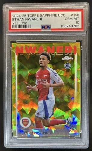 Ethan Nwaneri 2024 Topps Chrome Sapphire Yellow Refractor /75