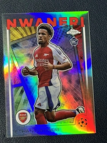 Ethan Nwaneri 2024 Topps Chrome UEFA Refractor