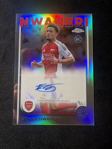 Ethan Nwaneri 2024 Topps Chrome UEFA Club Competitions Refractor
